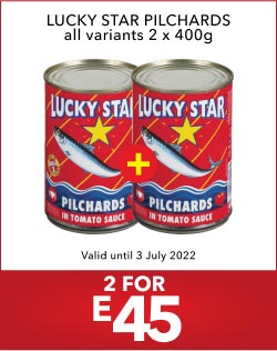 LUCKY STAR PILCHARDS ALL VARIANTS 2 X 400g, BUY 2 FOR E45