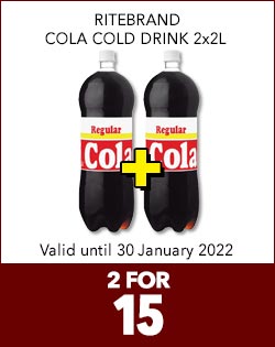 RITEBRAND COLA COLD DRINK 2x2L, 2 FOR 15