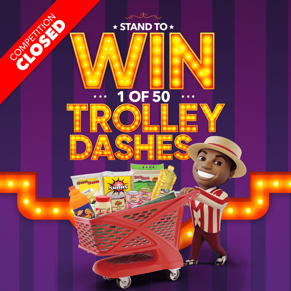 STAND TO WIN 1 OF 50 TROLLEY DASHES